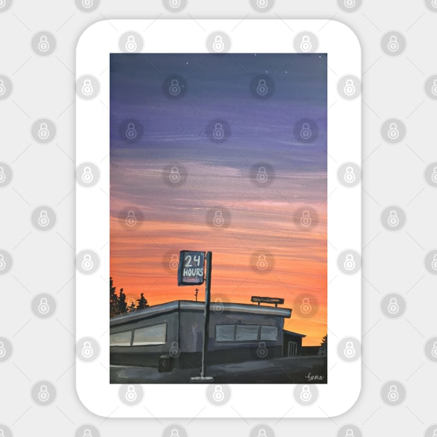 Small Town Sunset Sticker by emmawtj